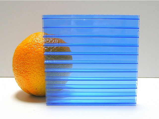 Синий сотовый поликарбонат 4,0 мм, варианты применения 1