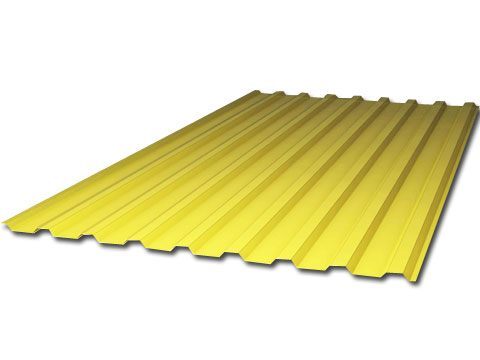 Жёлтый профилированный поликарбонат 0,8 мм, вариант применения 1