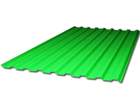 Зелёный профилированный поликарбонат 0,8 мм, вариант применения 1